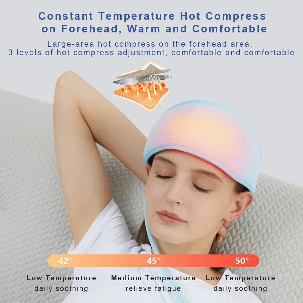 Electric Head Massager Airbag Air Pressure Heating Massage Headband Health Care Pain Relief Scalp Deep Relaxation Physiotherapy