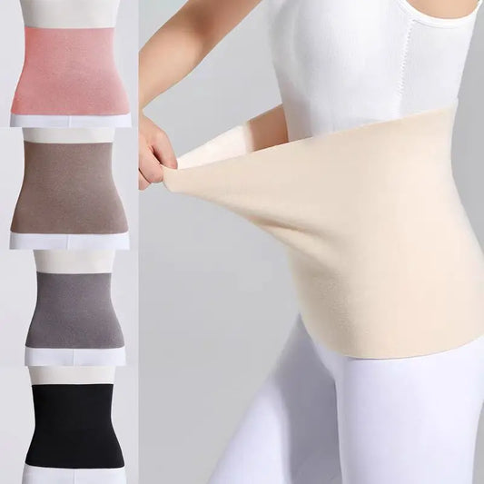 Winter Warm Waist Support For Women Solid Color Elastic Waist Belts Men Women Back Pressure Warmer Inner Wear Belly Protector